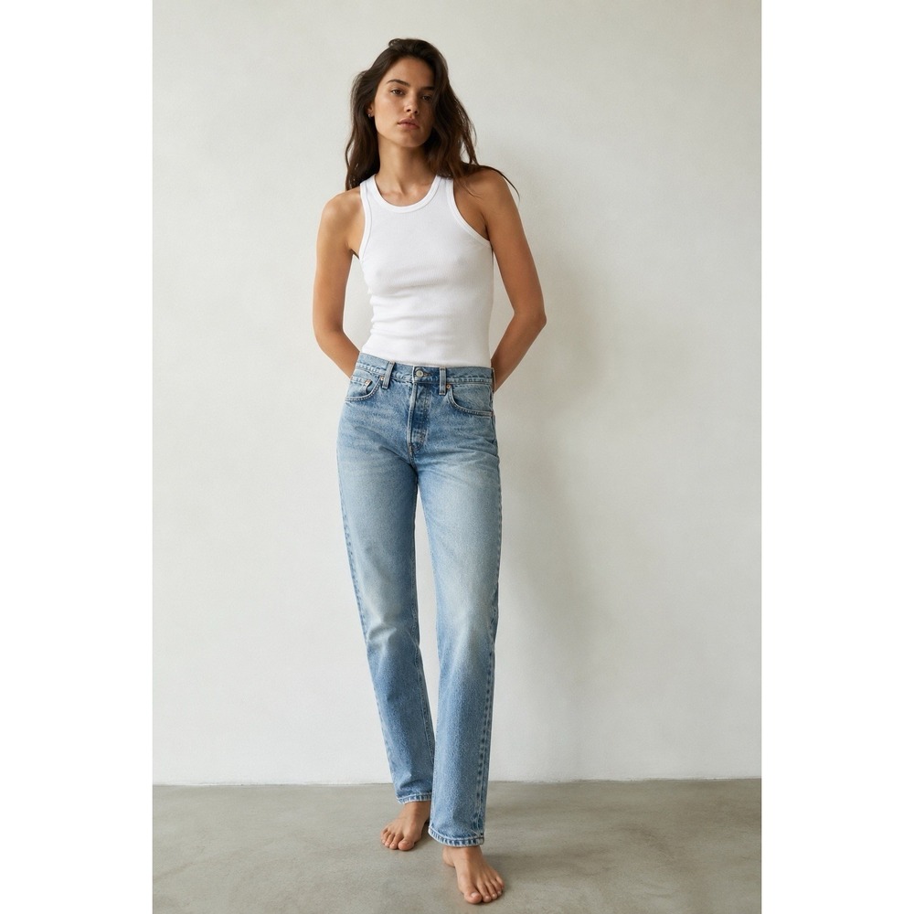 Levi's BIG E 501 Premium Original Fit Jeans W29 L28 Light Wash Button Fly